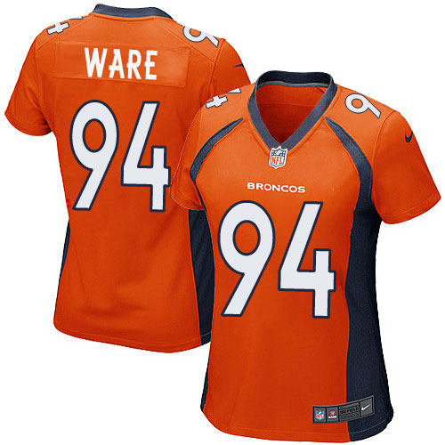 Women's Elite DeMarcus Ware Nike Jersey Orange Home - #94 NFL Denver Broncos